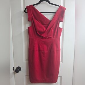 BLACK HALO Red Ruched Sheath Dress - BNWT